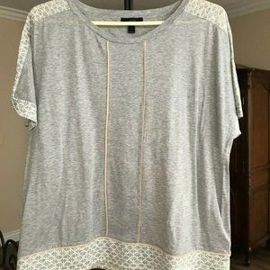 JCREW MIXED PRINT T-SHIRT #C0106 GRAY LARGE NWT